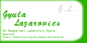 gyula lazarovics business card